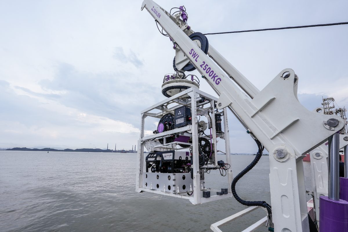 Aquila observation ROV with its vessel launch davit
