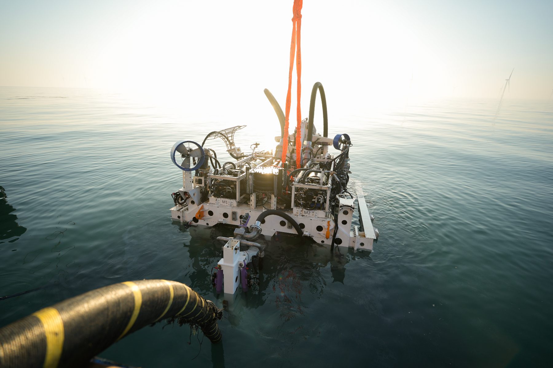 Auriga subsea jetting sledge alongside an offshore vessel